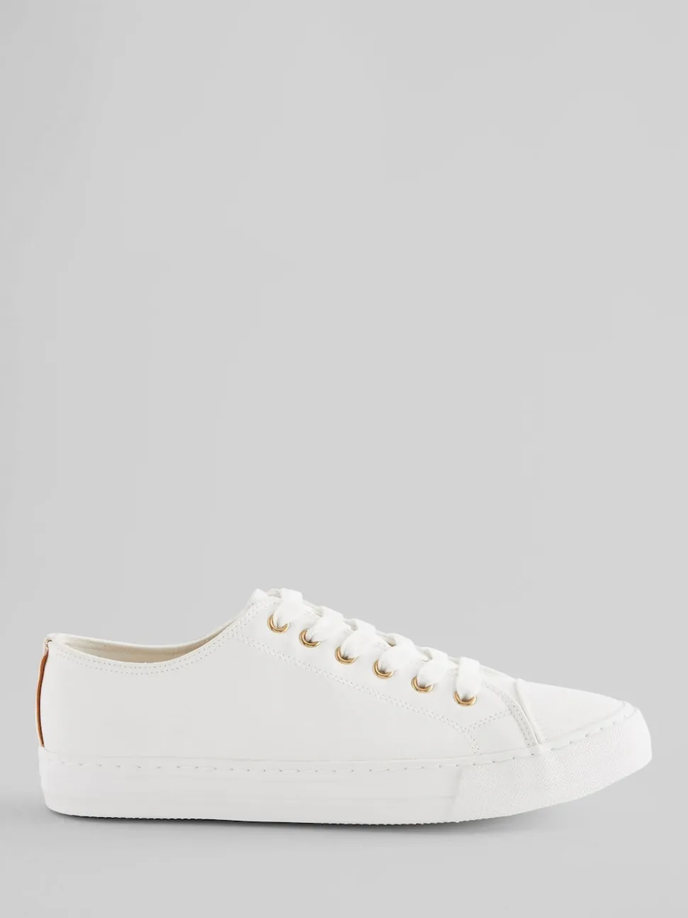 White Standard Fit Patent Baseball Trainers