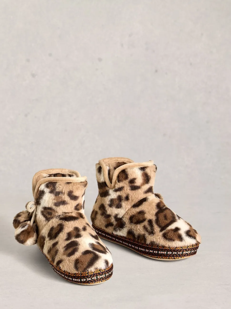 White Stuff Animal Faux Fur Bootie Slippers