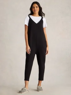 White Stuff Black Jersey Selina Jumpsuit