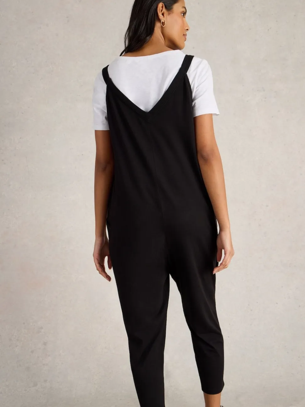 White Stuff Black Jersey Selina Jumpsuit