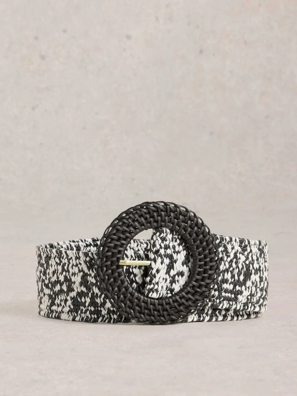 White Stuff Black Raffia Belt