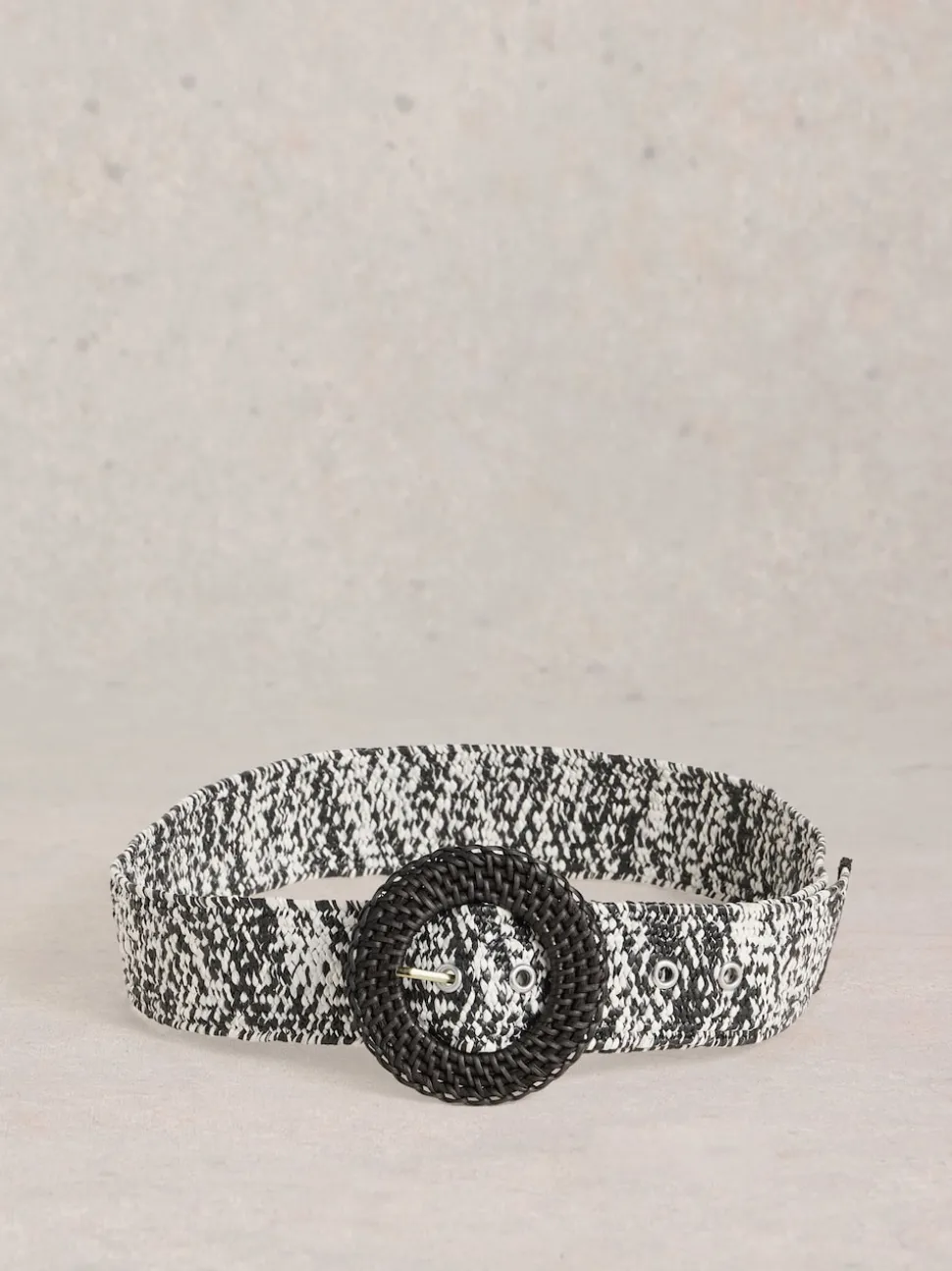 White Stuff Black Raffia Belt