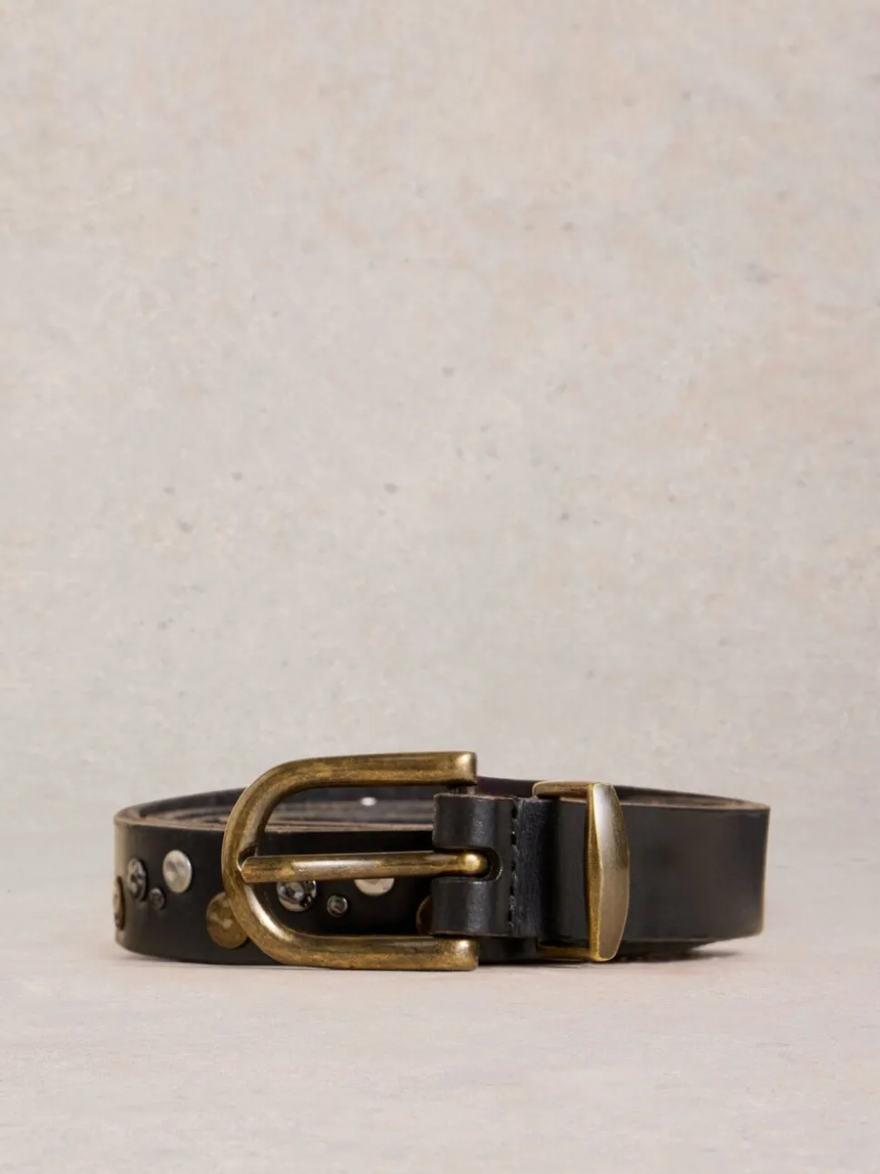 White Stuff Black Studded Western Belt