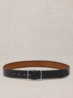 White Stuff Black Suede Reversible Leather Belt