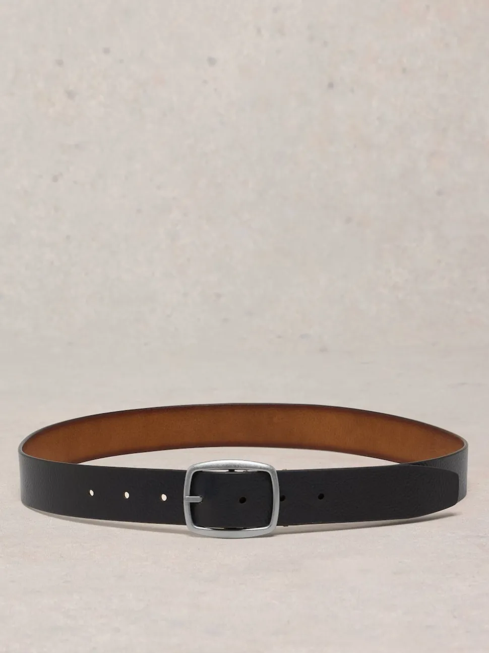 White Stuff Black Suede Reversible Leather Belt