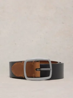 White Stuff Black Suede Reversible Leather Belt