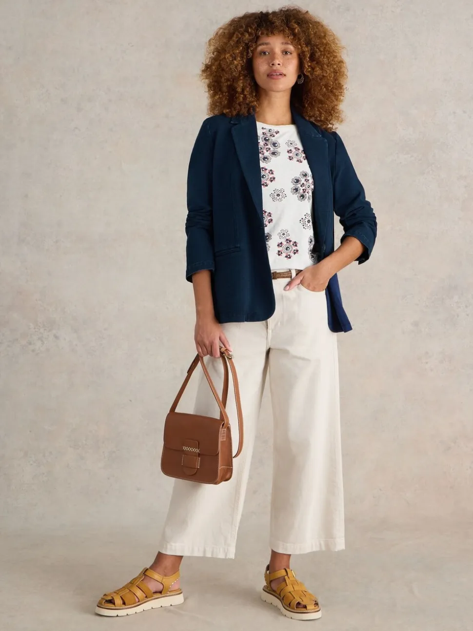 White Stuff Blue Evelyn Jersey Blazer