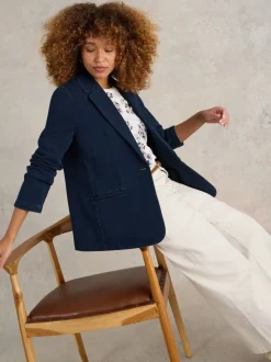 White Stuff Blue Evelyn Jersey Blazer