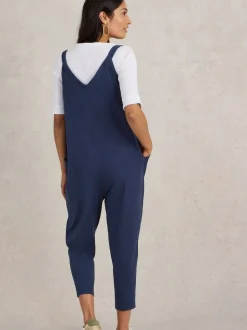 White Stuff Blue Jersey Selina Jumpsuit