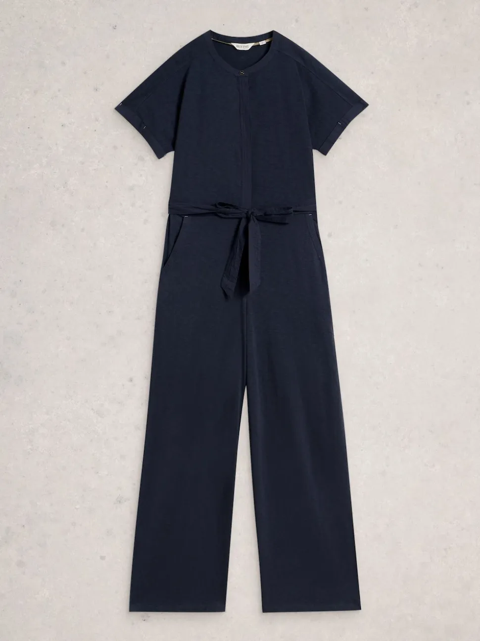 White Stuff Blue Sandy Jersey Jumpsuit