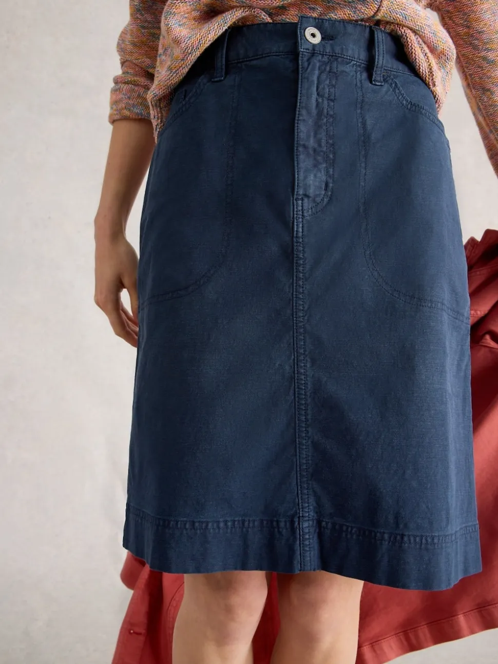 White Stuff Blue Tia Chino Skirt