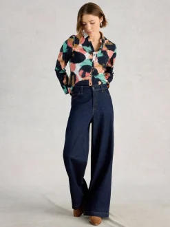 White Stuff Dark Blue Annie Jersey Shirt