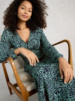 White Stuff Dark Green Megan Jersey Dress