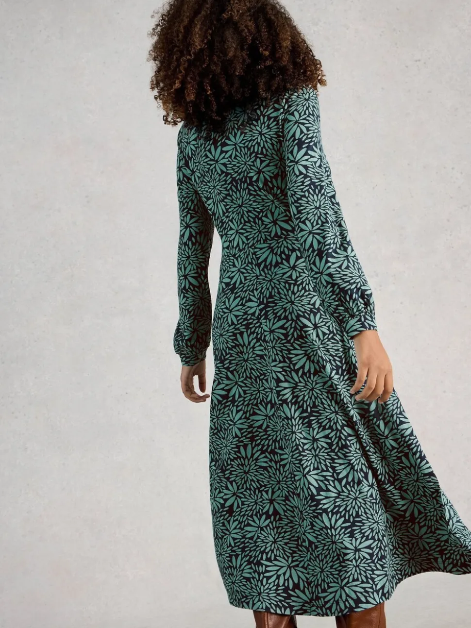 White Stuff Dark Green Megan Jersey Dress