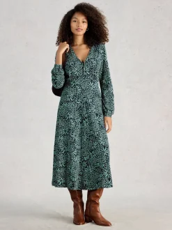 White Stuff Dark Green Megan Jersey Dress