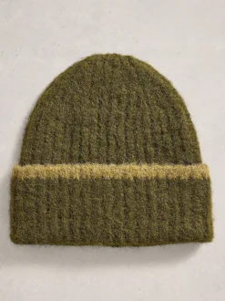 White Stuff Green Emma Knitted Beanie