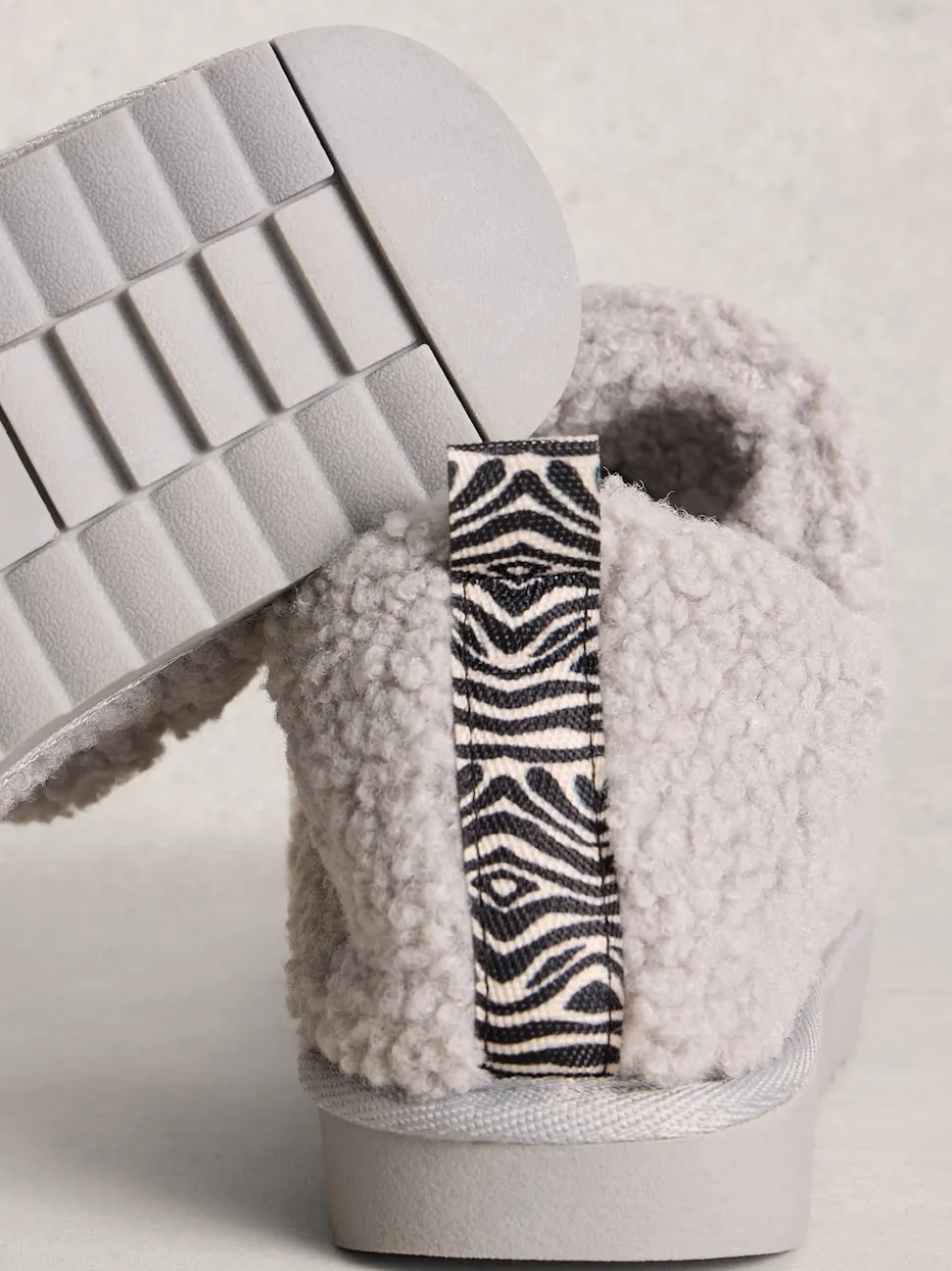 White Stuff Grey Borg Slipper Booties