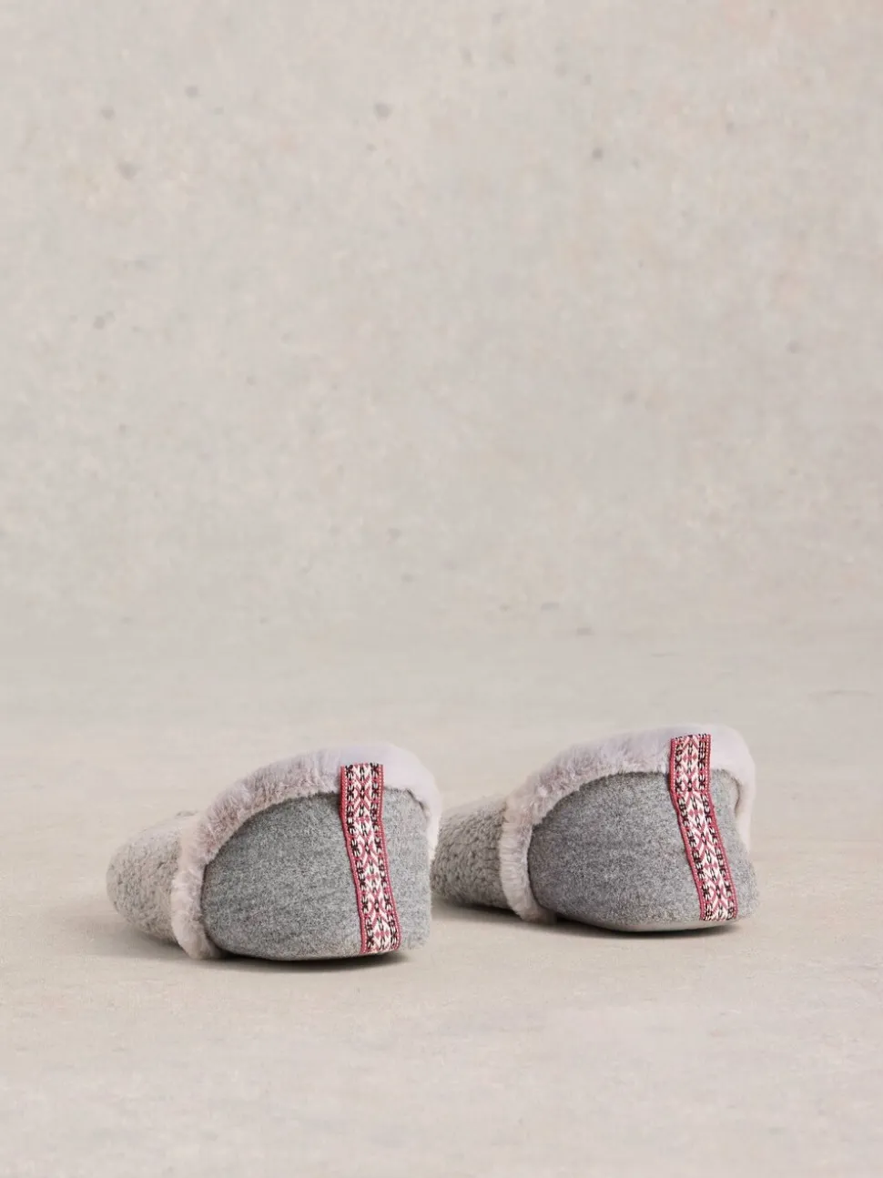 White Stuff Light Grey Reya Closed Back Slippers
