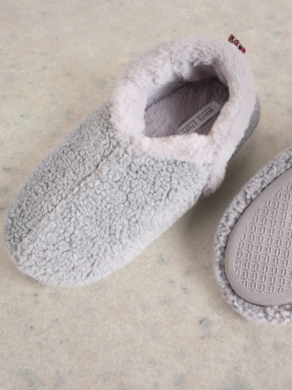 White Stuff Light Grey Reya Closed Back Slippers