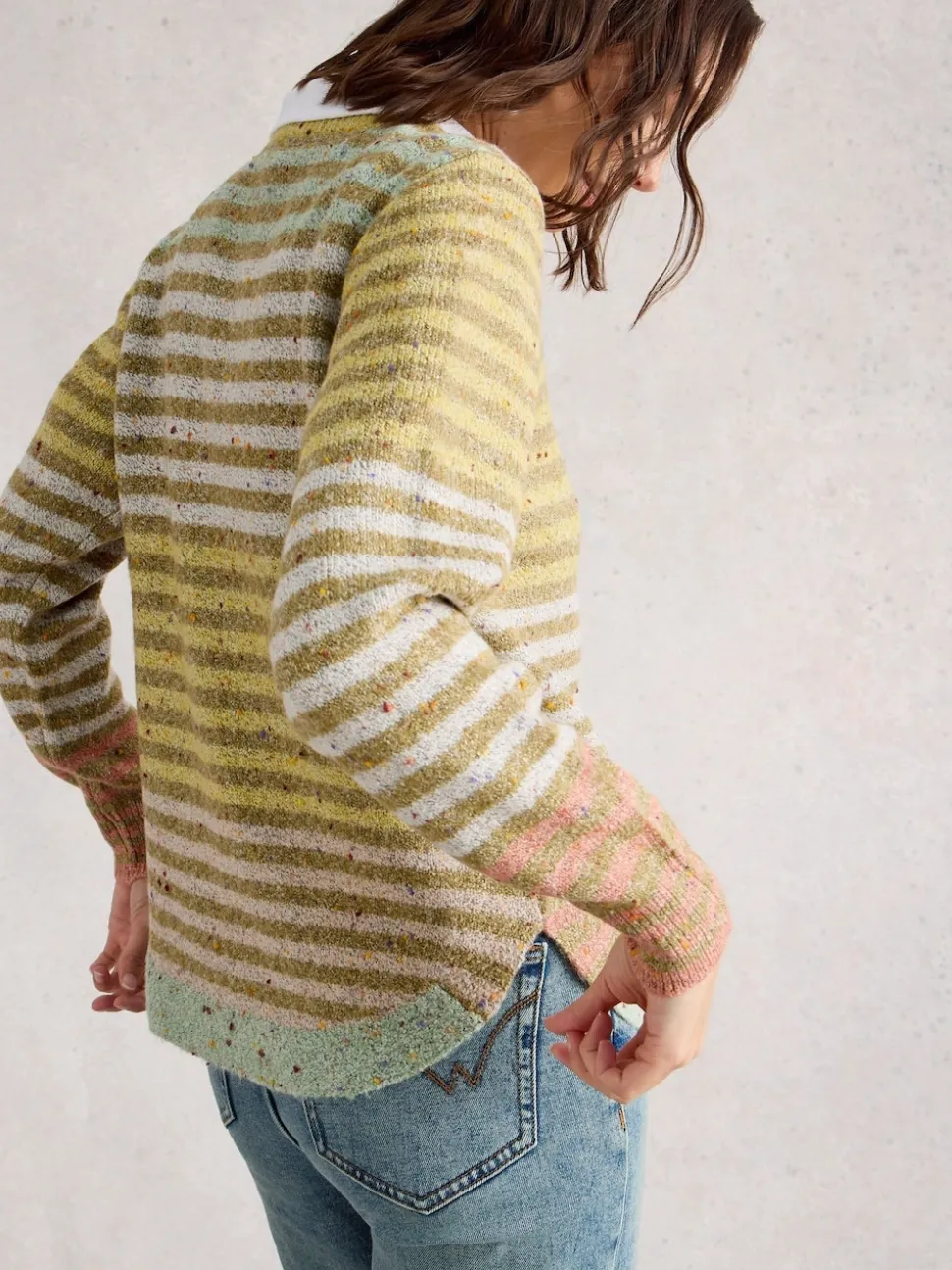 White Stuff Light Yellow Talia Nep Jumper