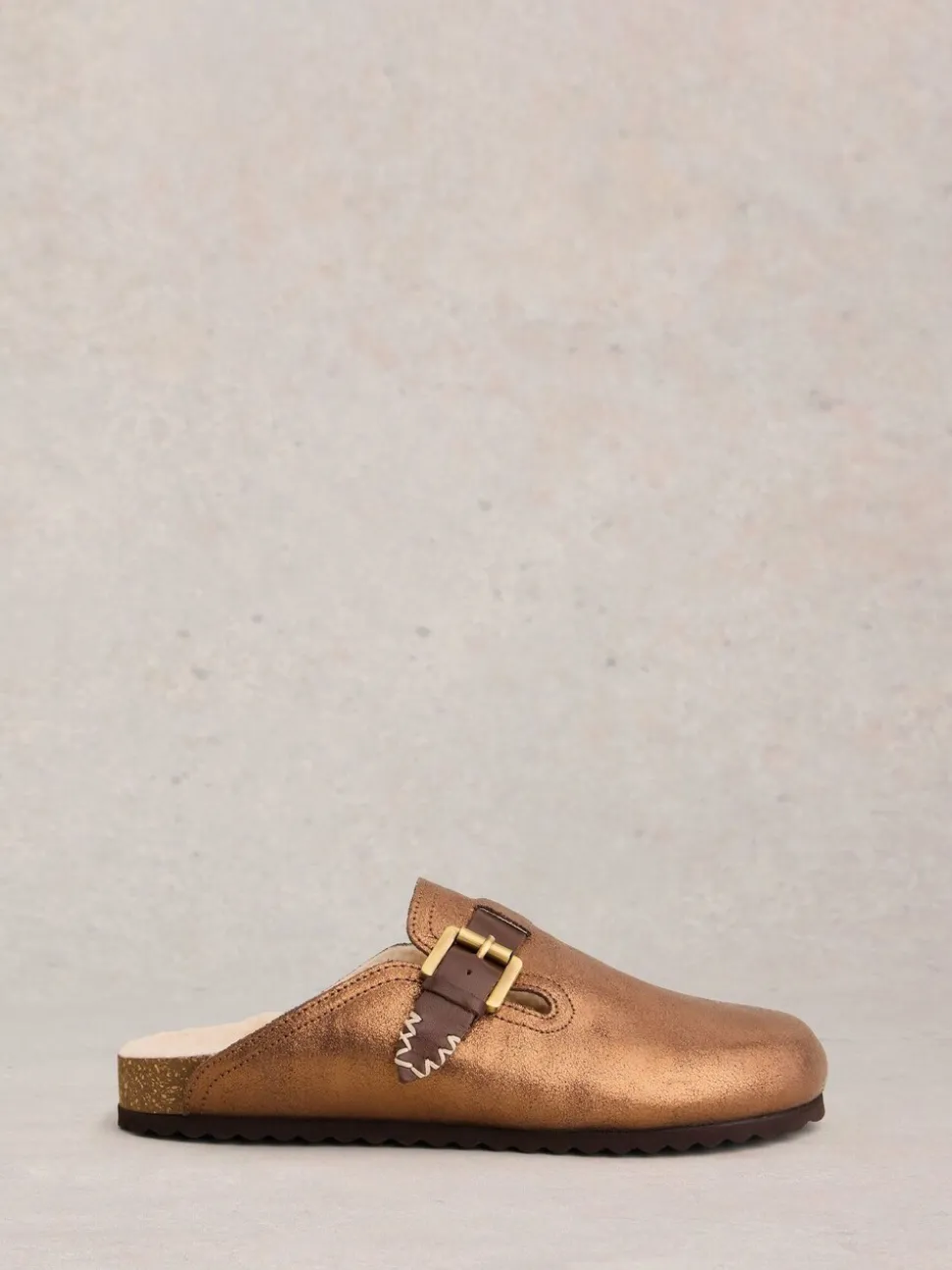 White Stuff Metallic Myrtle Slip On Footbed Slippers