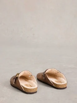 White Stuff Metallic Myrtle Slip On Footbed Slippers