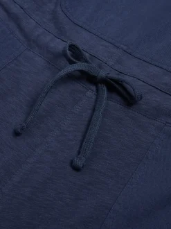 White Stuff Navy Blue 100% Cotton Jersey Daphne Dungarees