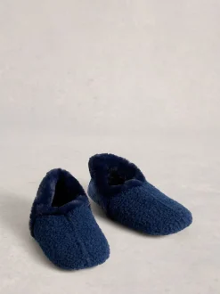 White Stuff Navy Reya Closed Back Slippers