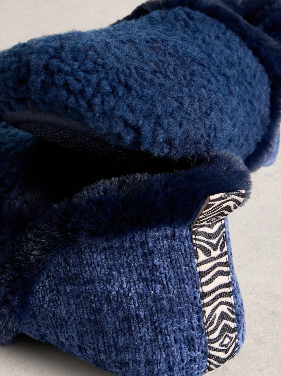 White Stuff Navy Reya Closed Back Slippers