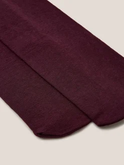 White Stuff Purple Patty Plain Tights