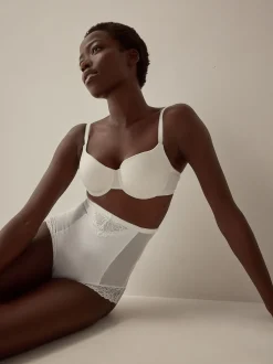 White Super High Waist Briefs Firm Tummy Control Shaping Briefs