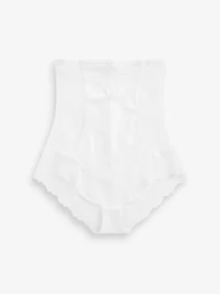 White Super High Waist Briefs Firm Tummy Control Shaping Briefs