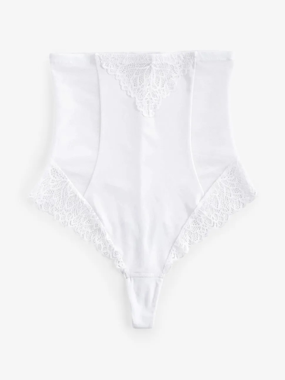White Super High Waist Thong Firm Tummy Control Shaping Briefs