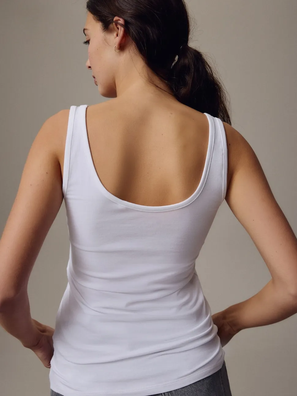 White Thick Strap Vest