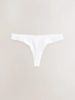 White Thong Cotton Rich Knickers 5 Pack