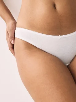 White Thong Cotton Rich Knickers 7 Pack