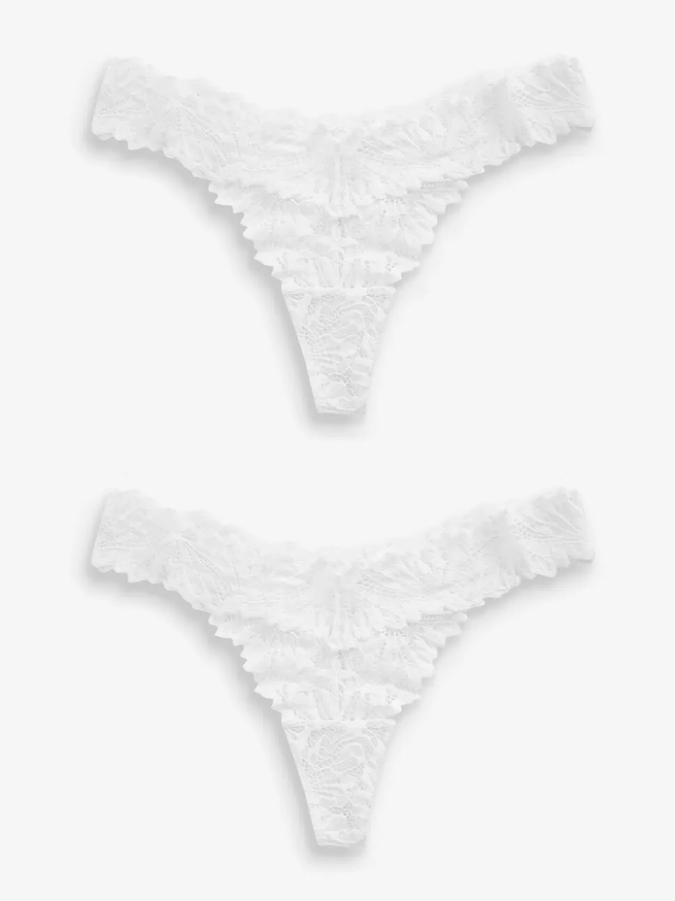 White Thong Ultimate Comfort Lace Knickers 2 Pack