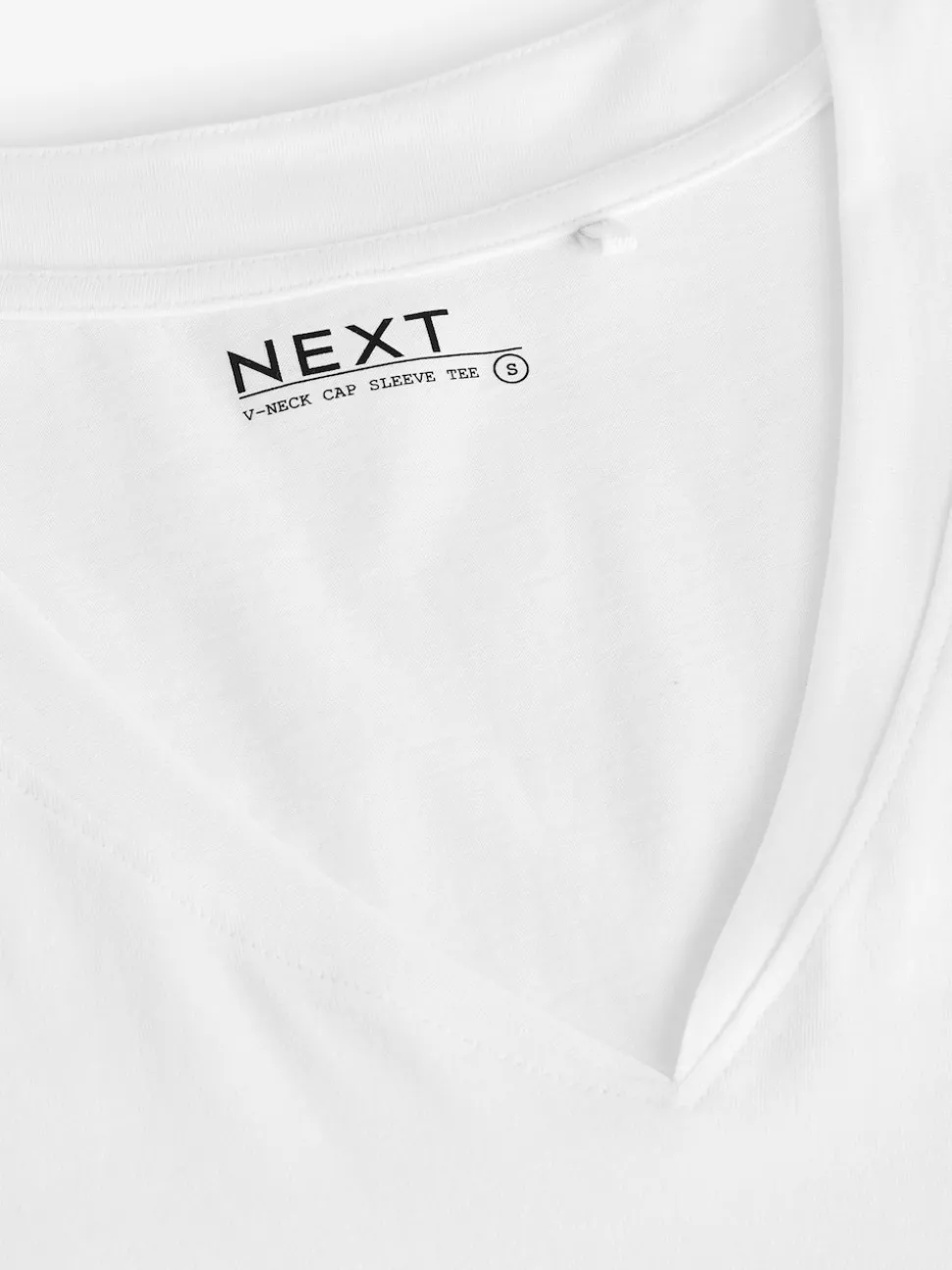White V-Neck Cap Sleeve T-Shirt