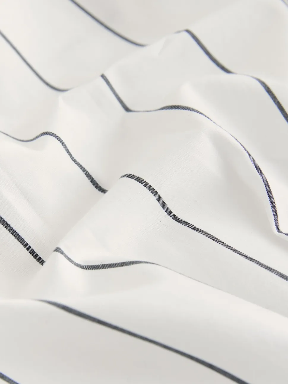 White/Black Stripe Cinched Waist Fitted Shirt