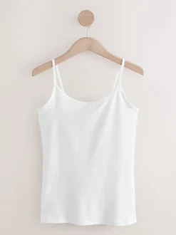 White/Black Thin Strap Vests 5 Pack