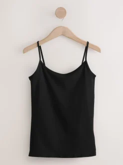 White/Black Thin Strap Vests 5 Pack