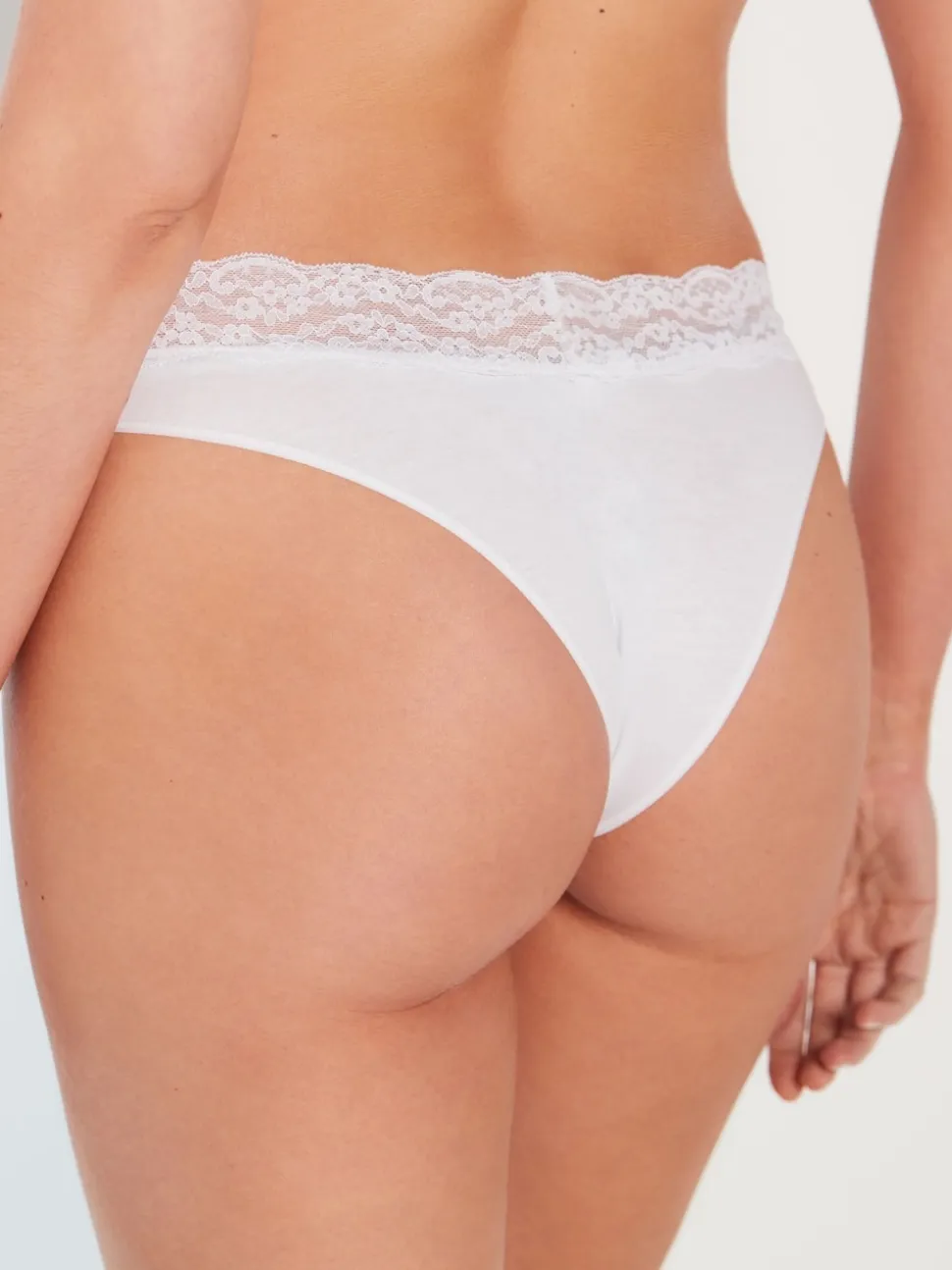 White/Black/Grey Extra High Leg Cotton Lace Knickers 4 Pack