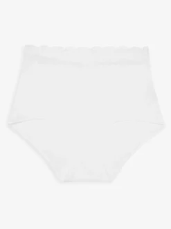 White/Black/Grey Full Brief Cotton Lace Knickers 4 Pack