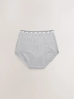 White/Black/Grey Full Brief Cotton Logo Knickers 4 Pack