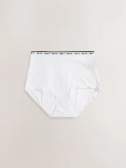 White/Black/Grey Full Brief Cotton Logo Knickers 4 Pack