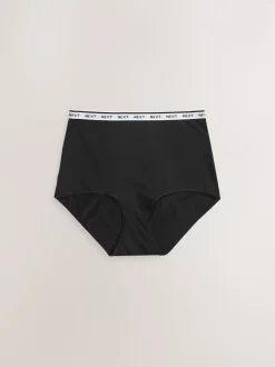 White/Black/Grey Full Brief Cotton Logo Knickers 4 Pack