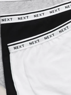 White/Black/Grey Full Brief Cotton Logo Knickers 4 Pack