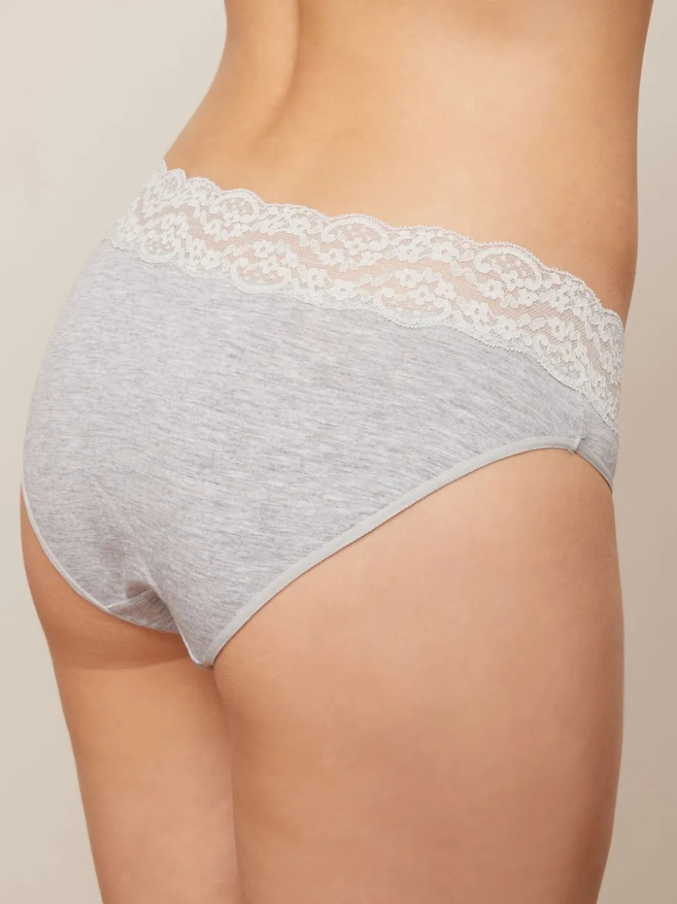 White/Black/Grey High Leg Cotton Lace Knickers 4 Pack