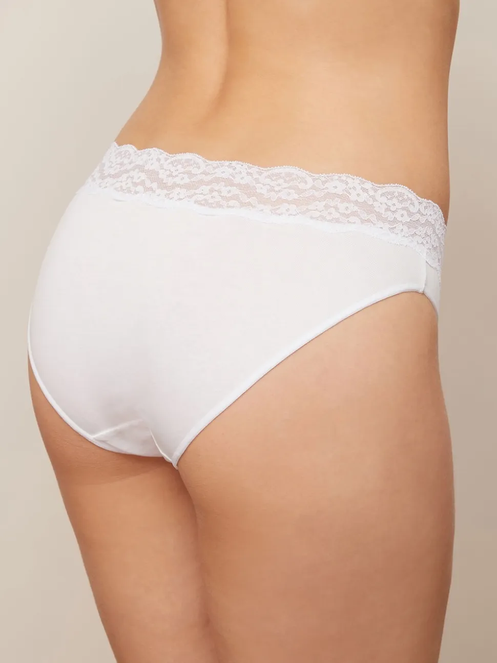 White/Black/Grey High Leg Cotton Lace Knickers 4 Pack