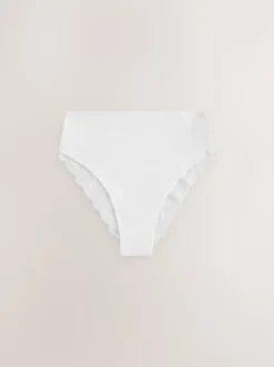 White/Black/Grey High Rise High Leg Cotton Lace Knickers 4 Pack